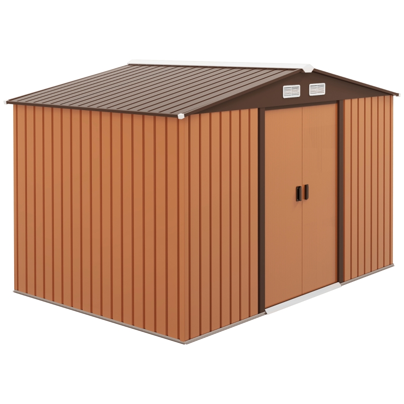 Outsunny 9' x 6.5' x 6.5' Outdoor Backyard Garden Tool Shed with 