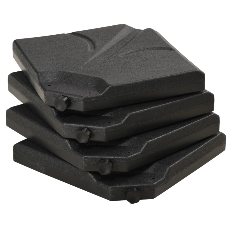 Outsunny 4-Piece Umbrella Base Stand - Heavy-Duty Cantilever Offset Patio Weights for Stability