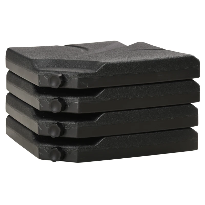 Outsunny 4-Piece Umbrella Base Stand - Heavy-Duty Cantilever Offset Patio Weights for Stability