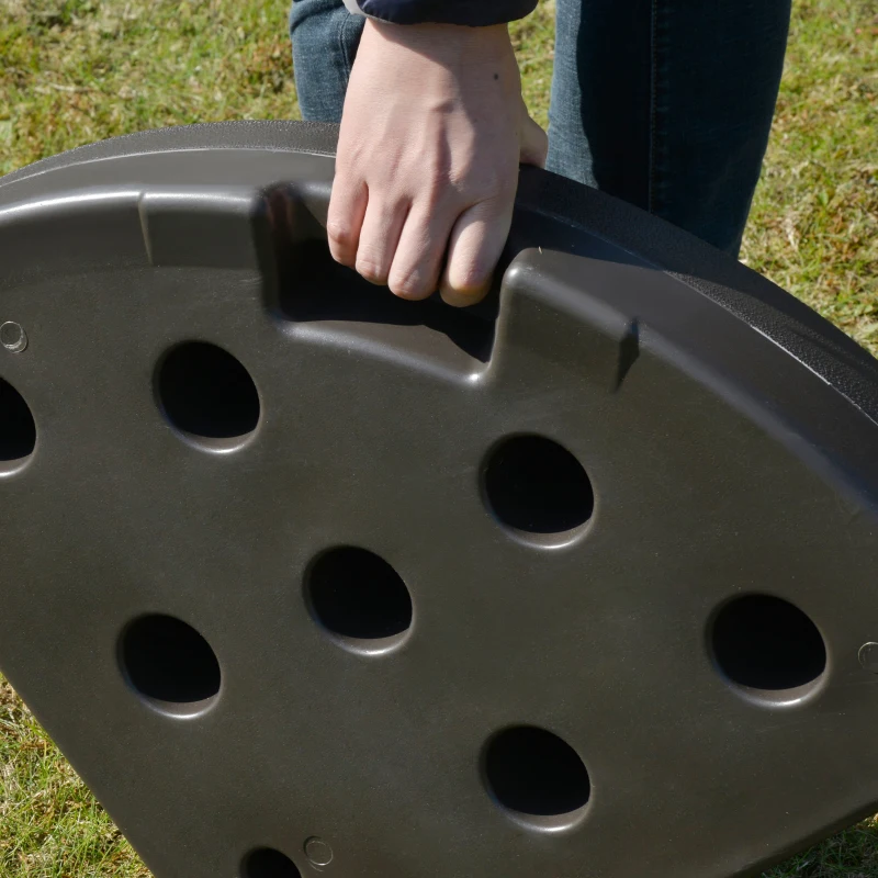 Outsunny Sturdy Cantilever Patio Umbrella Base Weight with Easy Carry Handles, Outdoor Stand Support, Black, Enhances Stability