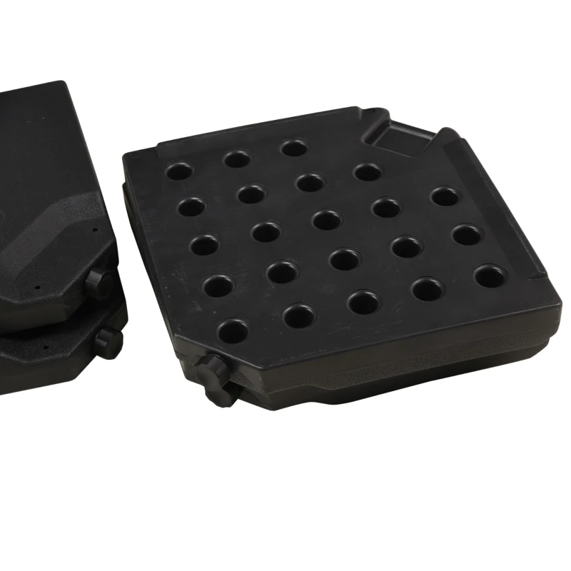 Outsunny 4-Piece Umbrella Base Stand - Heavy-Duty Cantilever Offset Patio Weights for Stability