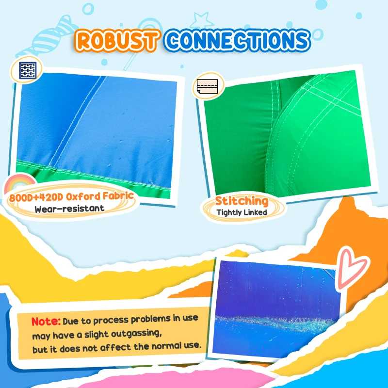 Outsunny 7-in-1 Inflatable Water Slide Kids Bounce House Water Park with Trampoline Pool, Carry Bag 450W Air Blower