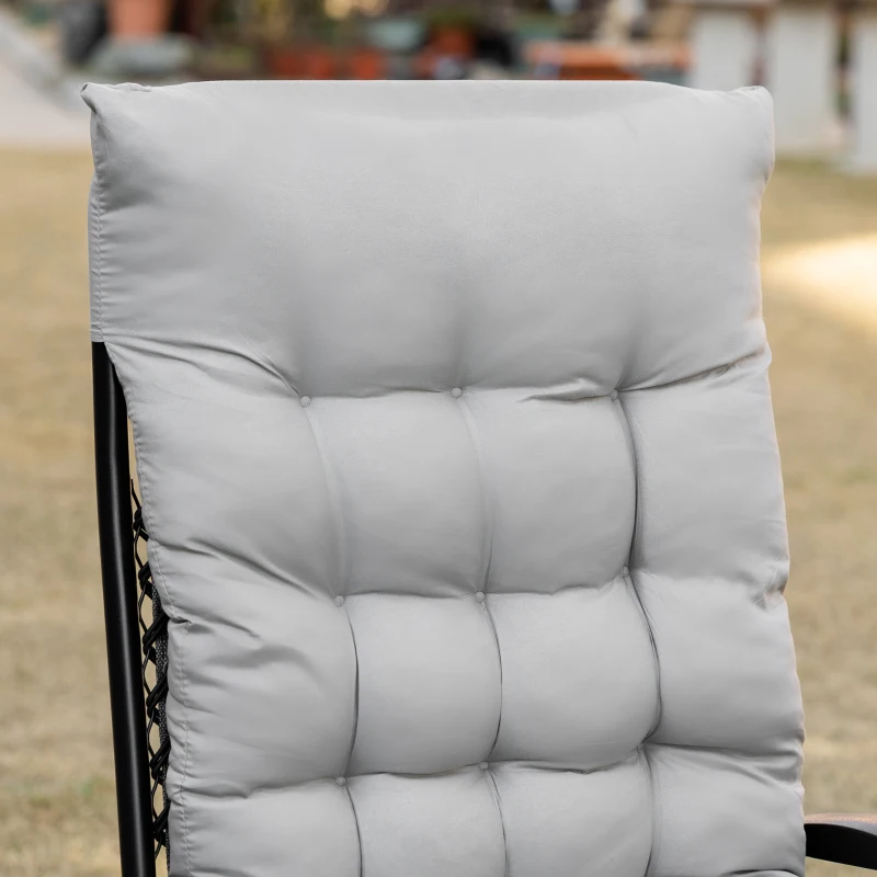 Outsunny Padded Zero Gravity Chair, Folding Recliner Chair with Cup Holder Cushion, Gray