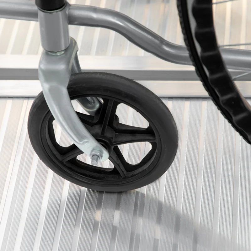 HOMCOM 2ft Wheelchair Ramp Foldable Portable Easy Access Carrier Ramp with Carrying Handle Aluminum