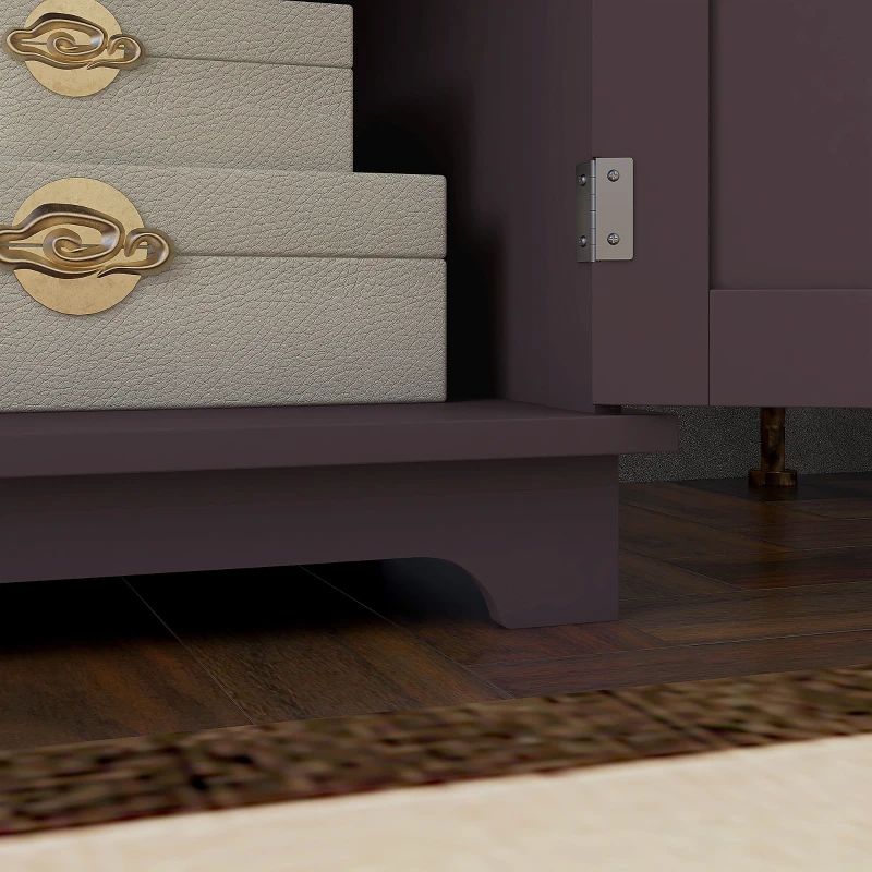 HOMCOM Kitchen Storage Cabinet, Sideboard Floor Cupboard with Solid Wood Top, Adjustable Shelf, and 2 Drawers, Coffee