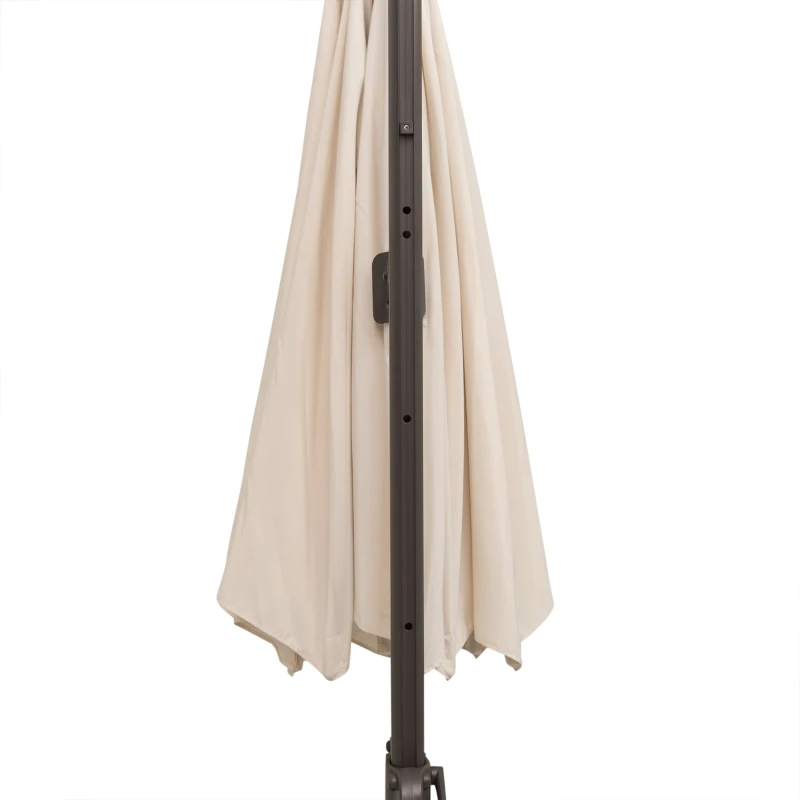Outsunny 10ft Cantilever Patio Umbrella with 360° Rotation, Crank & Cross Base for Garden Deck Pool Backyard, Cream