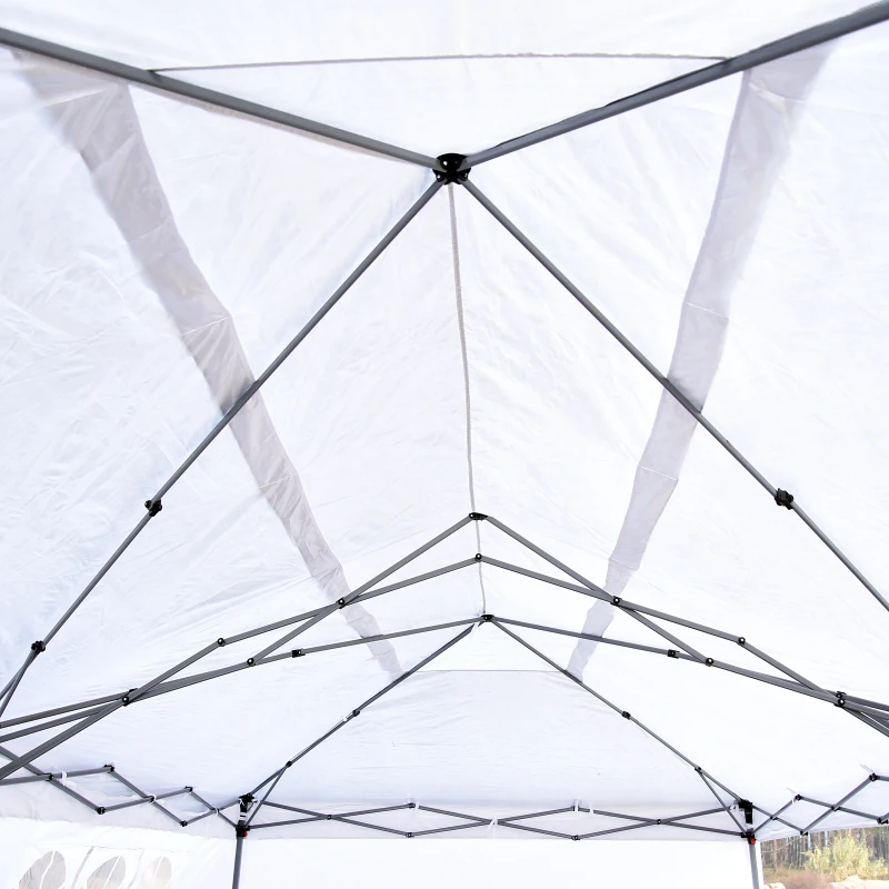 Outsunny 10'x 20' Outdoor Pop Up Canopy Tent Party  Party Tent Commercial Instant Shelter  W/ Carring Bag White