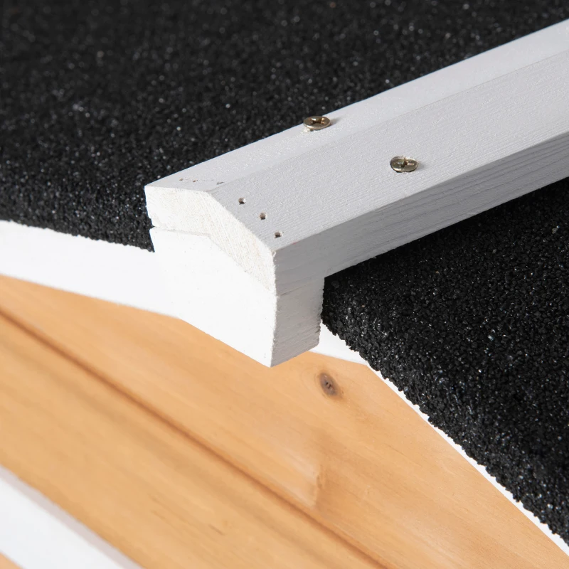 PawHut 90.5" Wooden Rabbit Hutch, Bunny Cage with Double Side Runs, No Leak Tray, Ramp, White