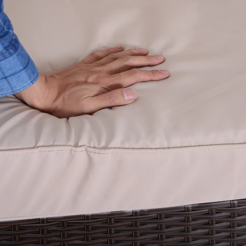 Outsunny 6pcs Outdoor Wicker Sectioanal Set All Weather Wicker Rattan Conversation Coffee Table Chair Garden Lounging Sofa Set Patio Furniture