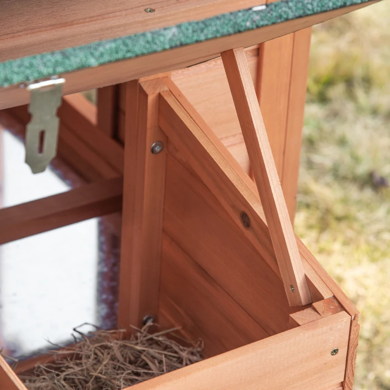 PawHut 69" Chicken Coop Wooden Hen House Rabbit Hutch Poultry Cage Pen Outdoor Backyard with Outdoor Run Resting Nesting Box Removable Tray Waterproof Asphalt Roof Lockable Door Yellow and Green