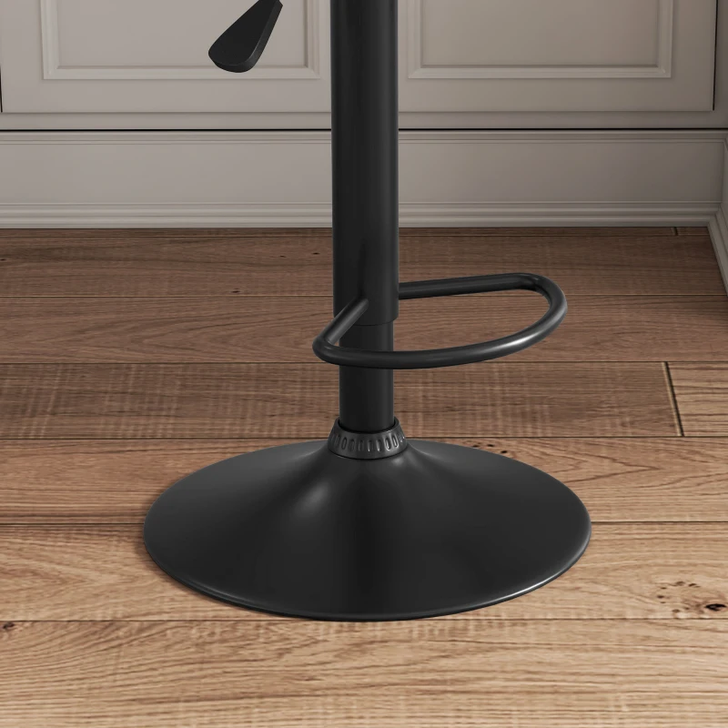 HOMCOM Shell Back Bar Stool Set of 2, PU Leather Adjustable Swivel Barstools with Chrome Base and Footrest for Kitchen Counter, Pub, White