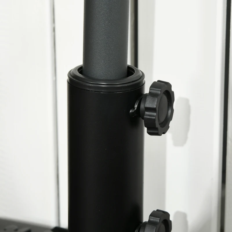 Outsunny Plastic Half Round Umbrella Base, Sand or Water Filled Half Patio Umbrella Stand Holder 40lb Water or 46lb Sand, Black