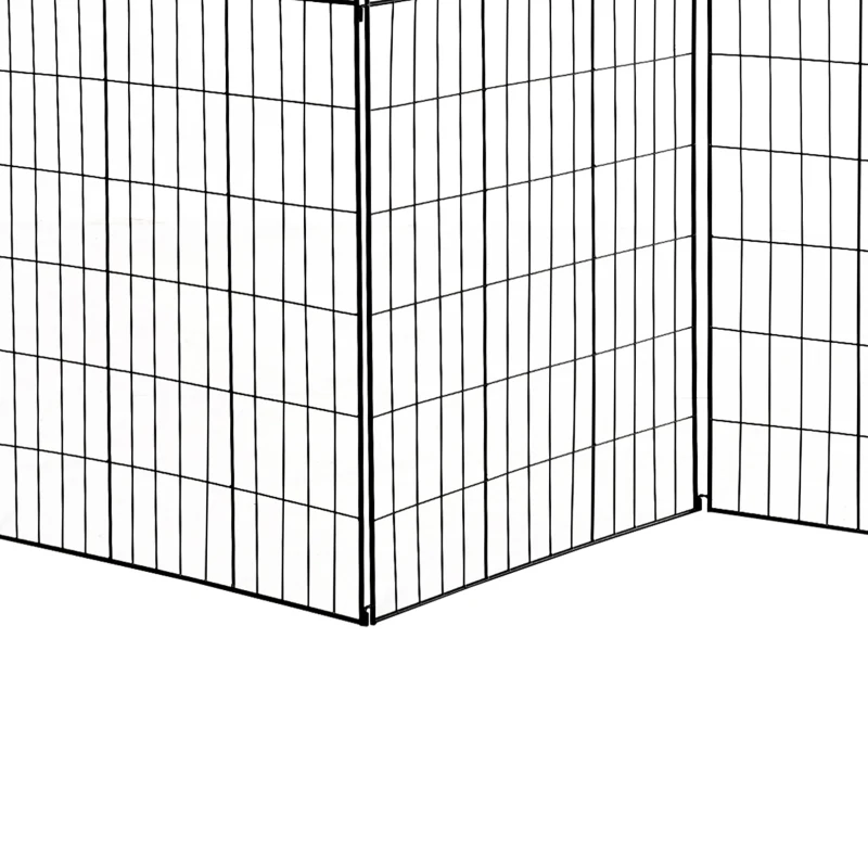 Outsunny Decorative Garden Fencing, 4 Panel Steel Wire Frame Outdoor Barrier, Enhances Backyard Privacy