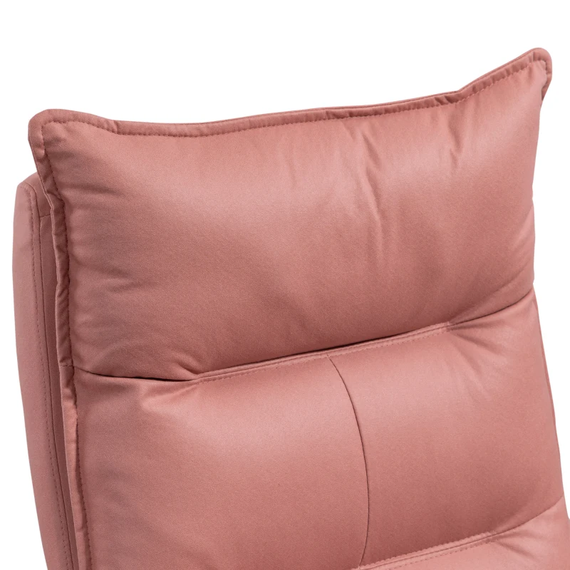 Vinsetto Executive Heated Massage Office Chair, 6-Point Vibrating, Reclining Desk Chair with Footrest, Microfiber, Armrest, Double Padding, Pink