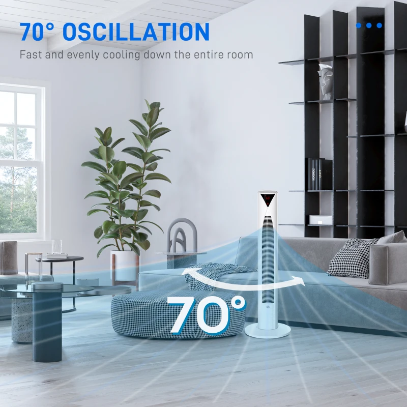 HOMCOM 8000 BTU Portable Air Conditioner and Tower Fan Set, 344 Sq. Ft., 3-in-1 Portable AC Unit and Floor Fan with Timer On/off, Remote, Window Kits, White