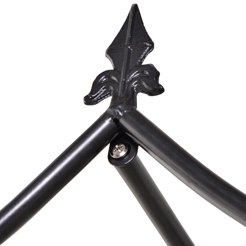 Outsunny 8FT Metal Garden Arch, Decorative Arbor Trellis for Climbing Plants, Wedding, Party, Event, Holiday, Black