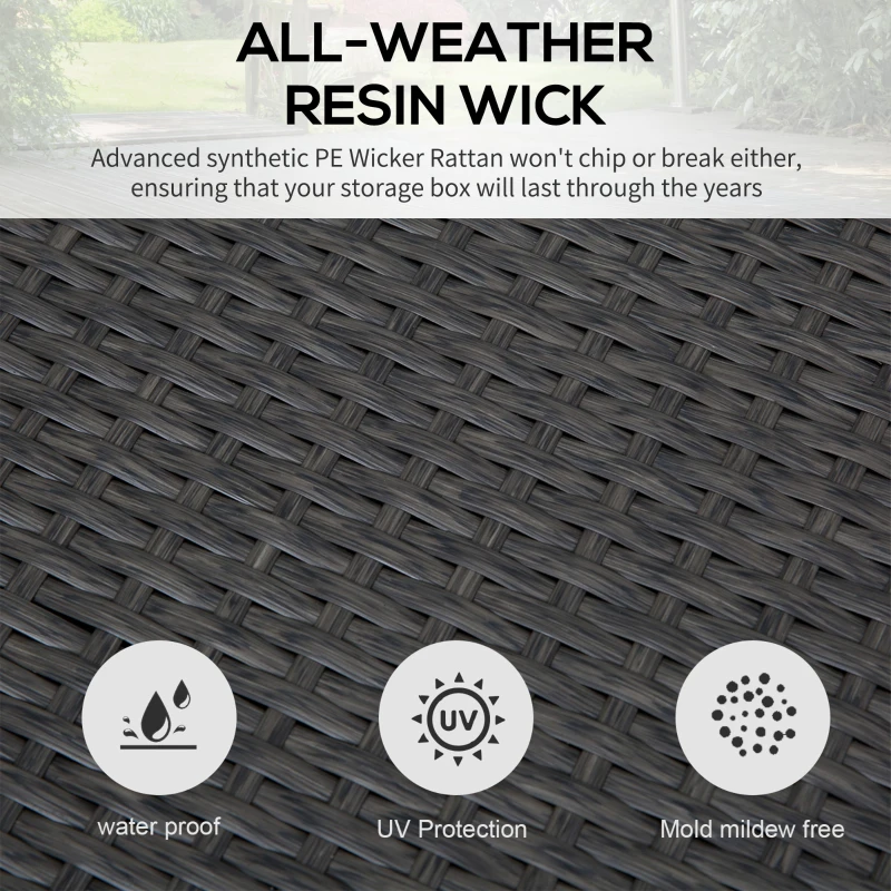 Outsunny Outdoor Storage Box with 118 Gallon Storage, Plastic Top Lid, Handles for Cushions, Pool Essentials, Garden Tools, Grey