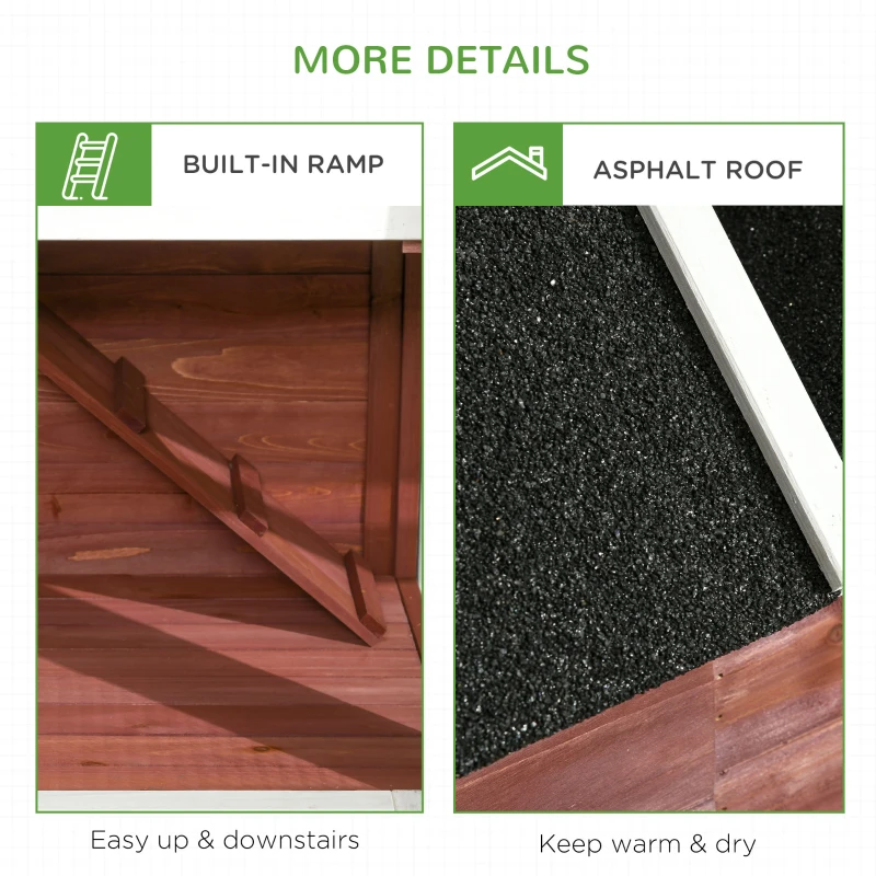 PawHut 3-Shape Wooden Chicken Coop Poultry House Backyard w/ Large Run Egg Box