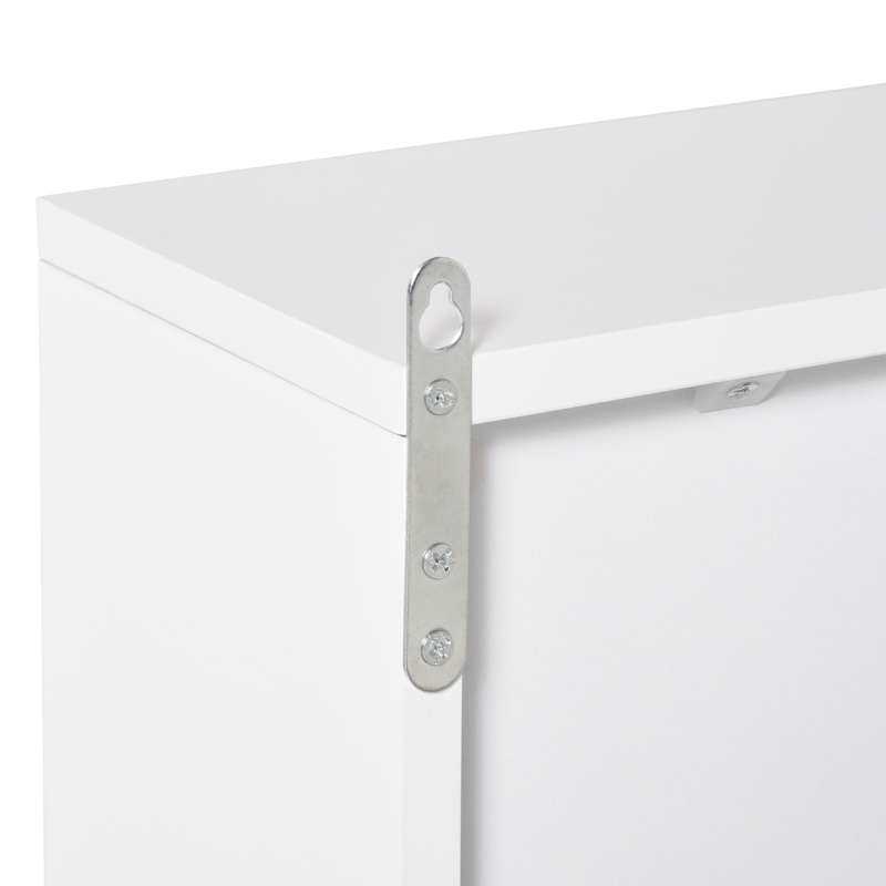 HOMCOM Wall Mounted Bathroom Medicine Cabinet Mirrored Cabinet with Hinged Door 2-Tier Storage Shelves White