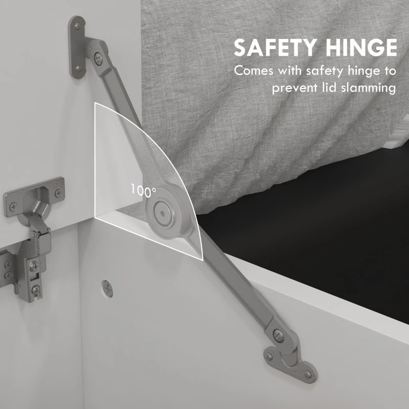 HOMCOM Modern Storage Chest, 31.5" Toy Storage Box with Flip-Top Lid and 2 Safety Hinges for Entryway, Living Room