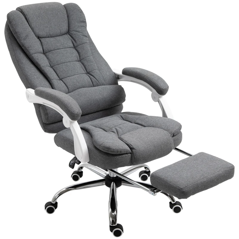 Vinsetto Home Office Chair Computer Chair with Retractable Footrest Adjustable Height Reclining Function Dark Gray