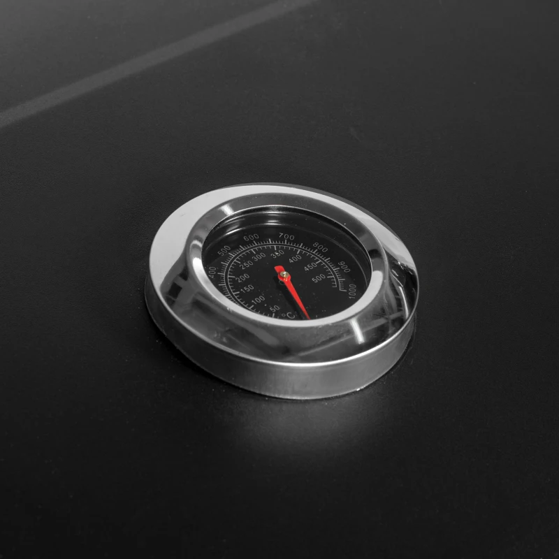 Outsunny BBQ Trolley Charcoal Grill Portable Stainless Steel Barbecue Tool Kits w/ Wheels Side Shelf for Camping Hiking Picnic