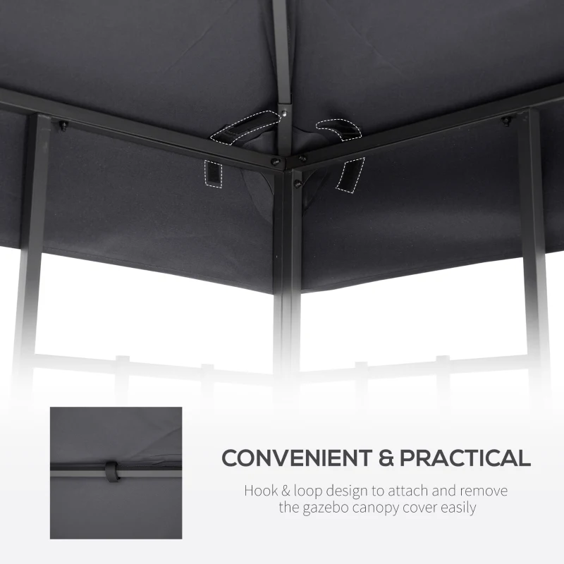 Outsunny Gazebo Replacement Canopy for Model 01 -0153, 2-Tier Top Cover for 10' x 10' Gazebo, Charcoal (TOP ONLY)