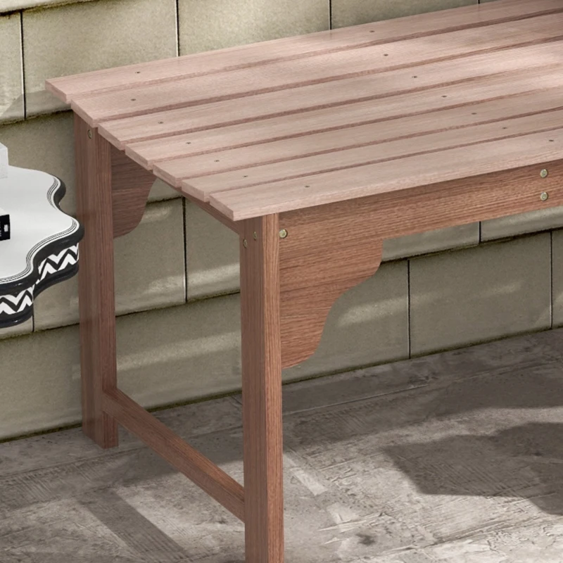 Outsunny 45" Wooden Garden Bench for Outdoors, Patio Double Park Bench with Slatted Seat, Front Porch Backless Bench for Garden, Backyard, Poolside, Balcony, Natural