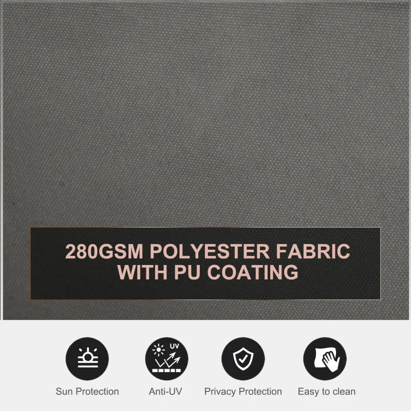 Outsunny Patio Retractable Double Side Awning, Folding Privacy French Screen Fence, Privacy Wall Corner Divider, Garden Outdoor Sun Shade Wind Screen, Indoor Room Divider, Grey