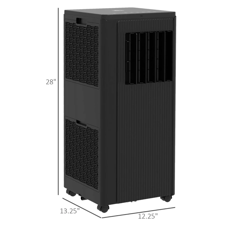 HOMCOM 10000 BTU Smart WiFi Enabled Portable Air Conditioner for Rooms Up to 237 Sq. Ft., 3-in-1 Moible AC Unit with Dehumidifier, Fan, Sleep, App & Remote, 24H Timer, Window Installation Kit, Black