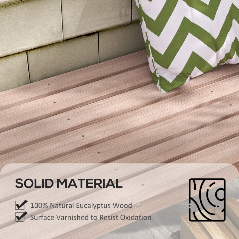 Outsunny 45" Wooden Garden Bench for Outdoors, Patio Double Park Bench with Slatted Seat, Front Porch Backless Bench for Garden, Backyard, Poolside, Balcony, Natural