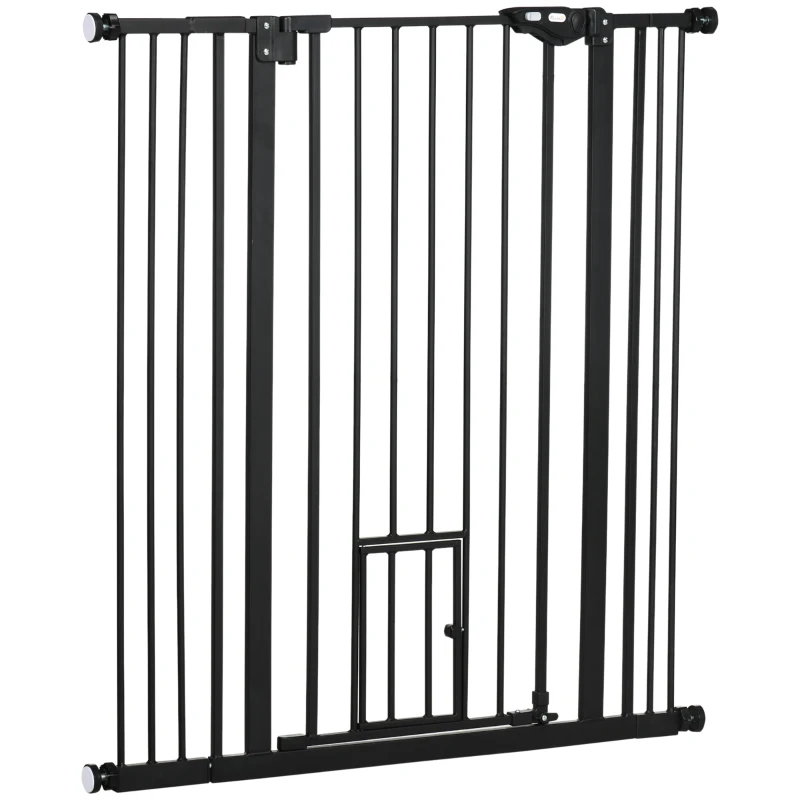 PawHut 41" Easy Open Indoor Dog Gates for Doorways, House, Stair - Black