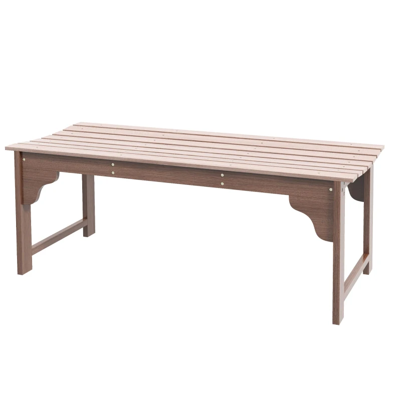 Outsunny 45" Wooden Garden Bench for Outdoors, Patio Double Park Bench with Slatted Seat, Front Porch Backless Bench for Garden, Backyard, Poolside, Balcony, Natural