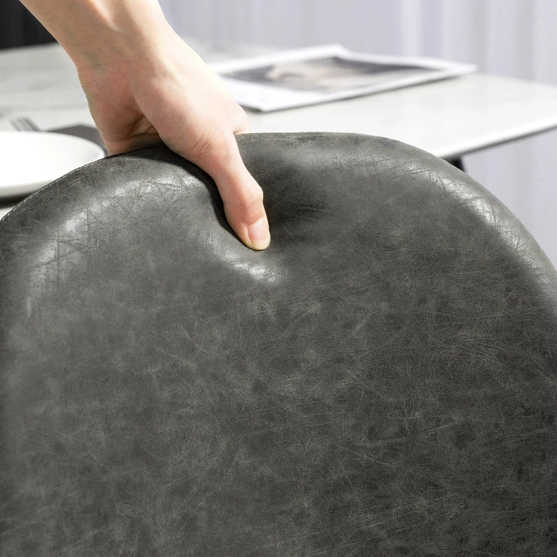 HOMCOM Retro Dining Table Chairs Set of 4, PU Leather Upholstered Kitchen Table Chairs for Living Room, Bedroom