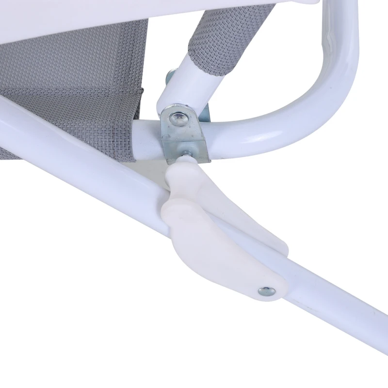 Outsunny Outdoor Sun Lounger, Folding Chaise Lounge with 4-level Adjustable Backrest, Grey