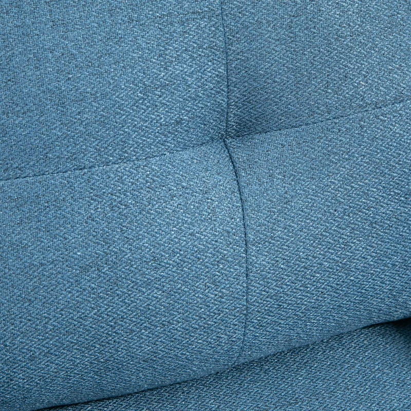 HOMCOM Modern Armchair, Upholstered Accent Chair with Tufted Back Cushion and Steel Legs for Living Room, Bedroom, Blue