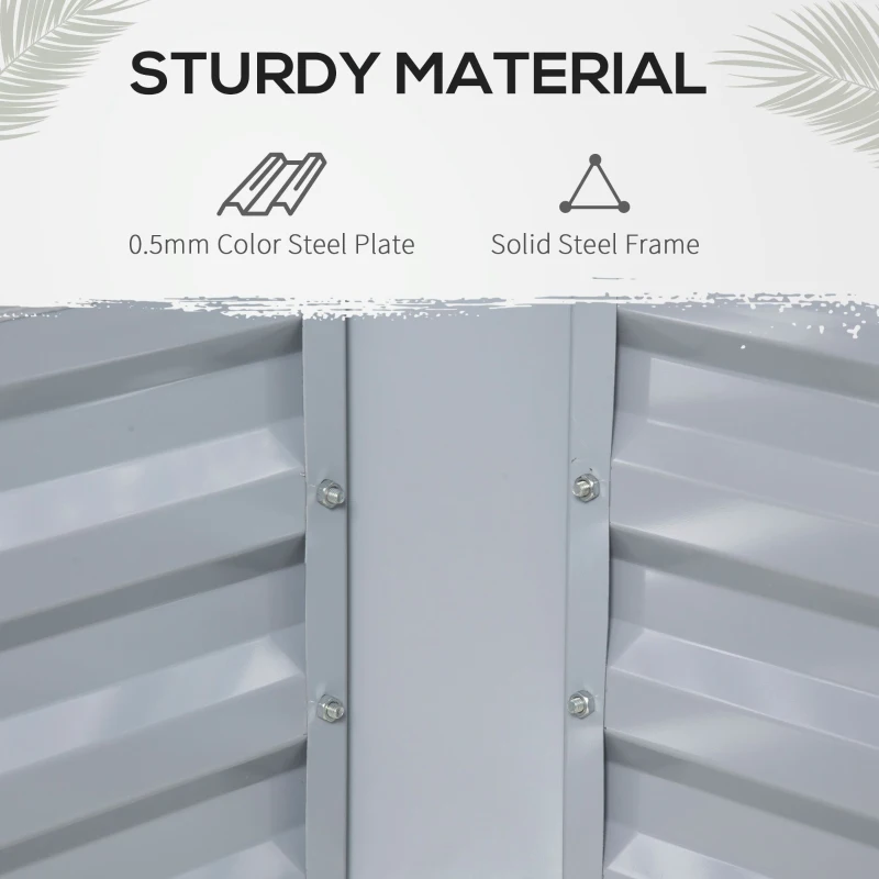 Outsunny Raised Garden Bed with Cover, Outdoor Galvanized Metal Planter Box Kit, 4 x 3 ft Mini Greenhouse with 2 Large Screen Windows, for Growing Flowers, Vegetables and Herbs, Clear