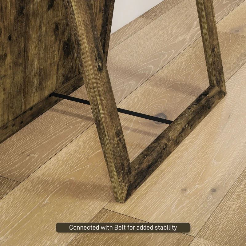 HOMCOM 58" x 20" Floor Standing Mirror, Full Body Mirror for Bedroom, Living Room, Rustic Brown