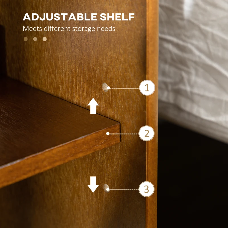 HOMCOM Flip Top End Side Table with Storage Drawer and Cabinet, 11.5" x 24" x 24.25", Espresso