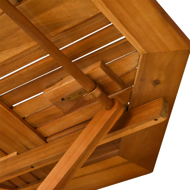 Outsunny 39" Acacia Wood Outdoor Dining Table, Octagon Patio Table with Umbrella Hole, Teak