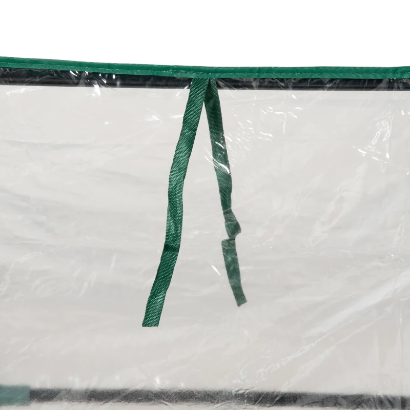 Outsunny Steel Outdoor Raised Garden Bed with Greenhouse,Cover, Roll Up Door, Dual Use, 50"x37.4"x36.2", Clear