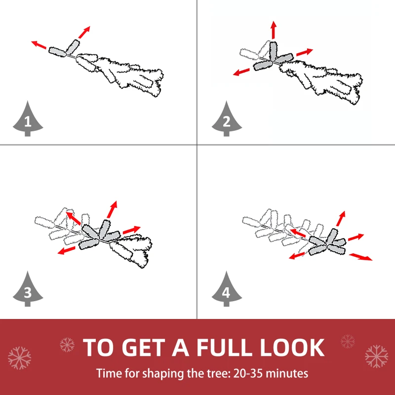 HOMCOM 6ft Unlit Spruce Artificial Christmas Tree with Realistic Branches and 800 Tips, Pink