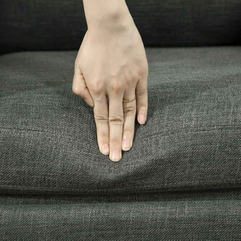 HOMCOM Armchair, Fabric Accent Chair, Modern Living Room Chair with Metal Legs, 2 Side Pockets for Bedroom, Grey