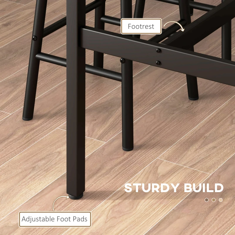 HOMCOM 5-Piece Counter Height Bar Table and Chairs, Dining Table and Chairs Set for 4, Pub Table and Chairs