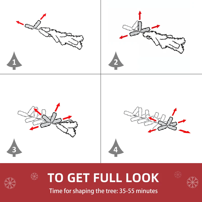 HOMCOM 7ft Unlit Spruce Artificial Christmas Tree with Realistic Branches and 1000 Tips, Pink