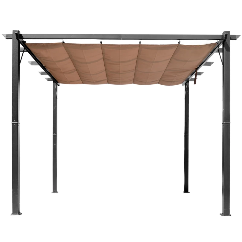 Outsunny 10' x 13' Outdoor Pergola Gazebo Backyard Canopy Cover Adjustable Sunshade, Gray