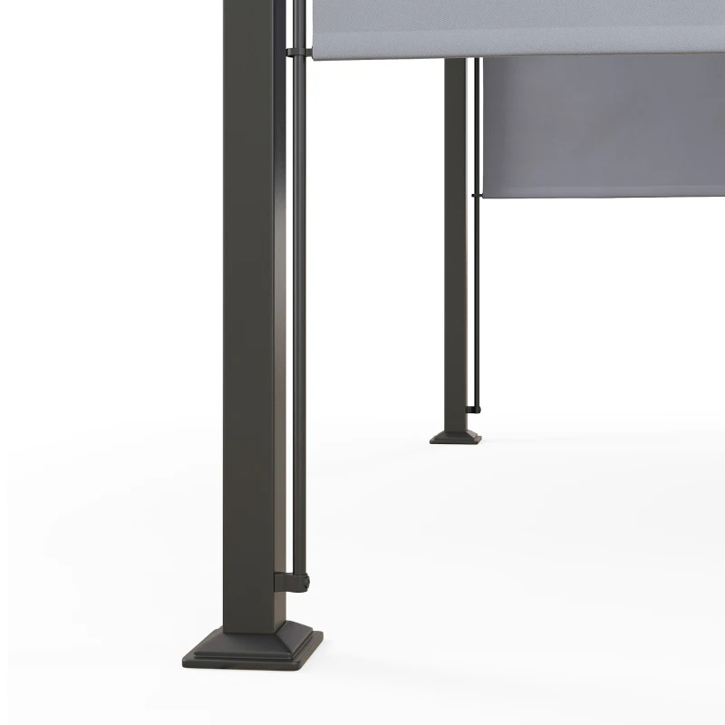 Outsunny 10' x 10' Outdoor Pergola Patio Gazebo Canopy Sun Shelter, Steel Frame, Grey