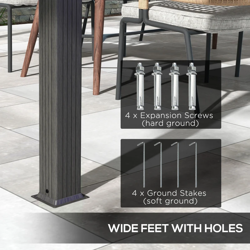 Outsunny 10' x 13' Retractable Pergola Canopy, Aluminum Pergola Sun Shade Shelter for Garden, Patio, Backyard, Deck, Gray