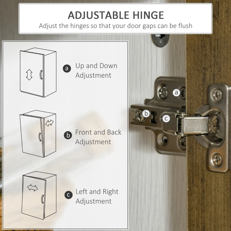 HOMCOM Sideboard Buffet Cabinet, Glass Door Kitchen Cabinet with Storage,  Accent Entryway Cabinet with Adjustable Shelf for Living Room, Distressed White