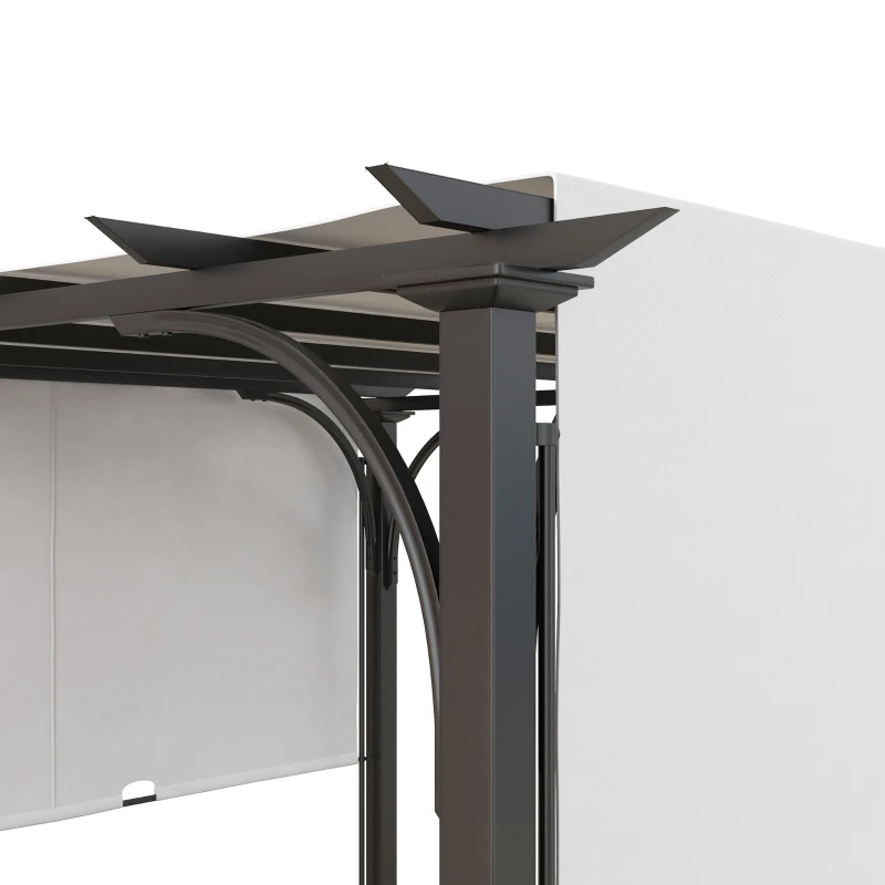 Outsunny 10' x 10' Outdoor Pergola Patio Gazebo Canopy Sun Shelter, Steel Frame, White